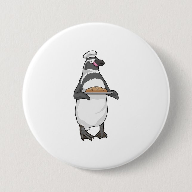 Pinguin Bäcker Brot Button (Vorderseite)