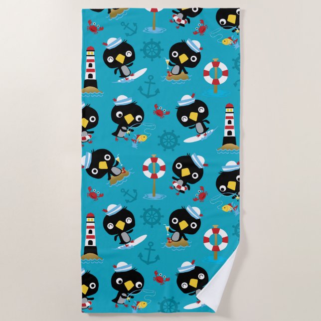 Pinguin Beach Towel Strandtuch (Vorderseite)