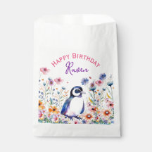 Pinguin bei Blume Personalisierter Geburtstag von 