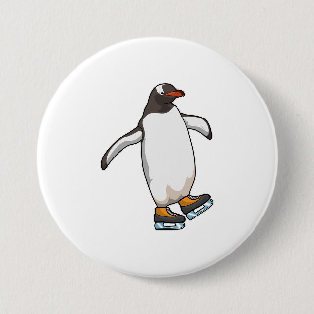 Pinguin bei Ice Skaten mit Ice-Skaten Button (Vorderseite)