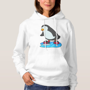 Pinguin bei Ice Skaten mit Ice-Skaten Hoodie