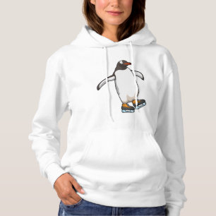 Pinguin bei Ice Skaten mit Ice-Skaten Hoodie