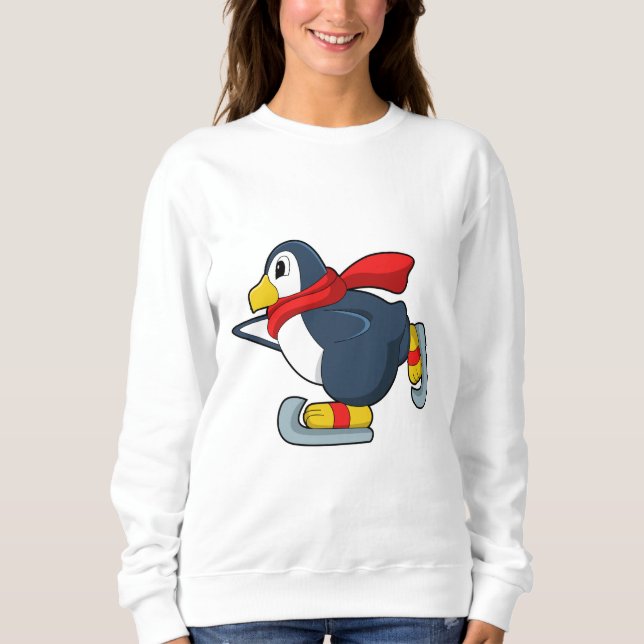 Pinguin bei Ice-Skaten mit Ice-Skaten.PNG Sweatshirt (Vorderseite)