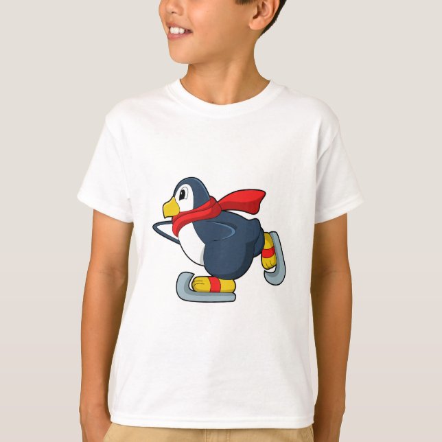 Pinguin bei Ice-Skaten mit Ice-Skaten.PNG T-Shirt (Vorderseite)
