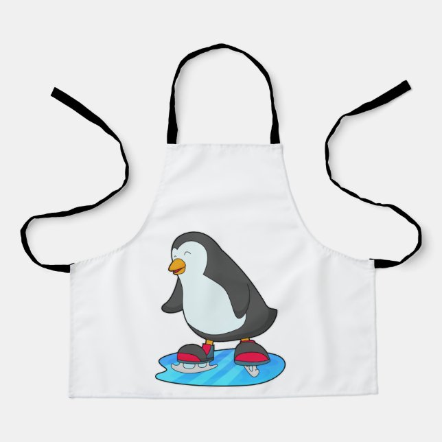 Pinguin bei Ice Skaten mit Ice-Skaten Schürze (Vorderseite)