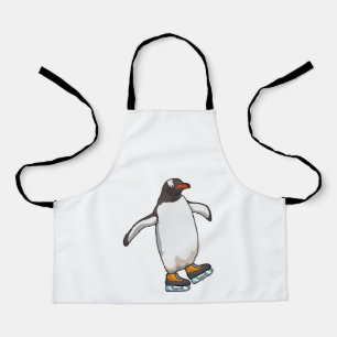 Pinguin bei Ice Skaten mit Ice-Skaten Schürze