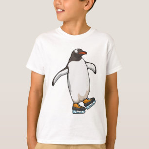 Pinguin bei Ice Skaten mit Ice-Skaten T-Shirt