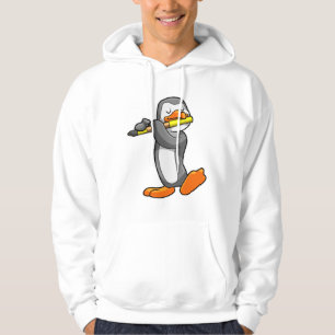 Pinguin bei Musik mit Flöte Hoodie
