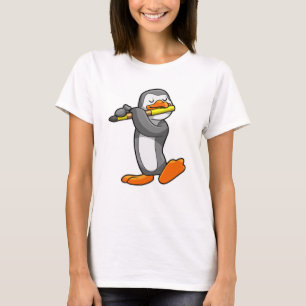 Pinguin bei Musik mit Flute T-Shirt