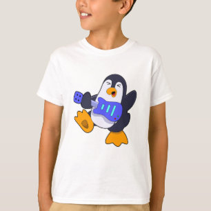 Pinguin bei Musik mit Gitarre T-Shirt