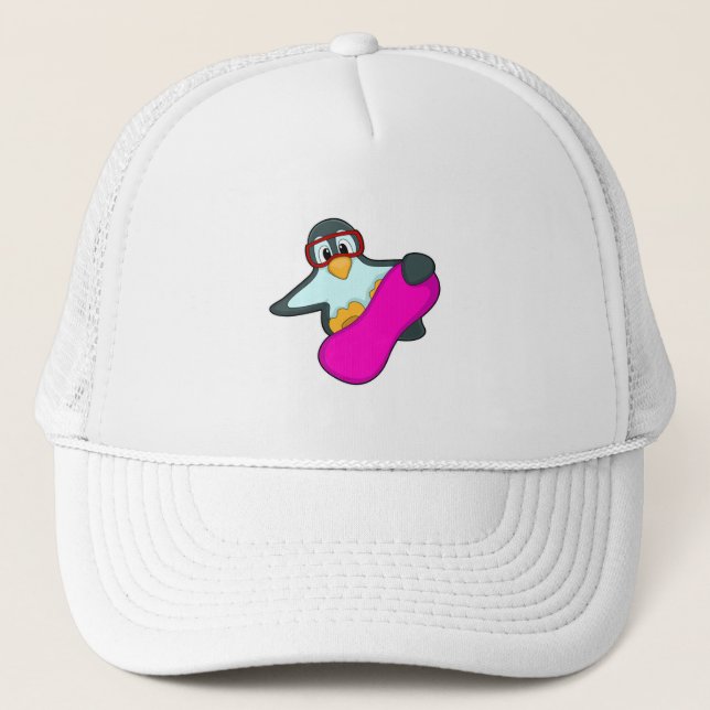Pinguin bei Snowboard Sports & Ski Gogles Truckerkappe (Vorderseite)