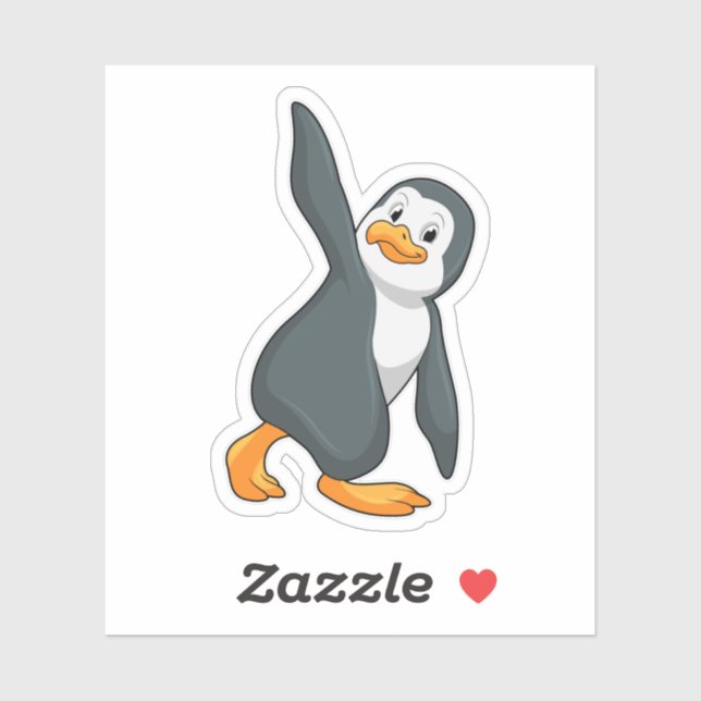 Pinguin bei Yoga-Stretching-Übungen Aufkleber (Blatt)