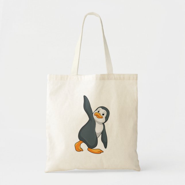 Pinguin bei Yoga-Stretching-Übungen Tragetasche (Vorne)
