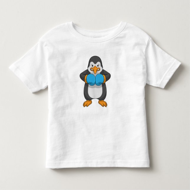 Pinguin beim Boxen mit Boxhandschuhen Kleinkind T-shirt (Vorderseite)