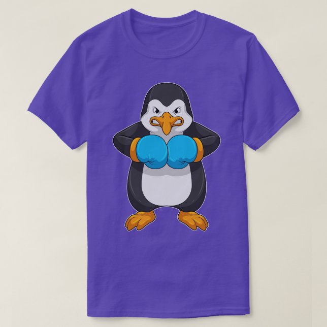 Pinguin beim Boxen mit Boxhandschuhen T-Shirt (Design vorne)