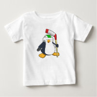 Pinguin beim Eishockey mit Eishockeyschläger