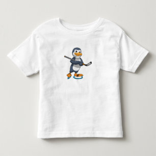 Pinguin beim Eishockey mit Eishockeyschläger Kleinkind T-shirt