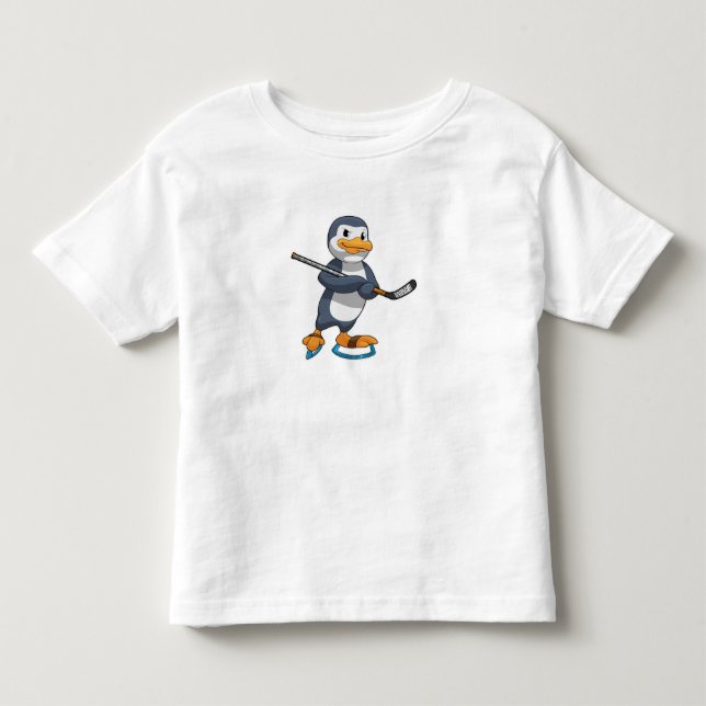 Pinguin beim Eishockey mit Eishockeyschläger Kleinkind T-shirt (Vorderseite)