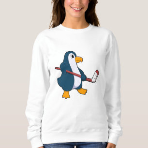 Pinguin beim Eishockey mit Eishockeyschläger Sweatshirt