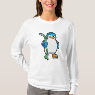 Pinguin beim Eishockey mit Eishockeyschläger T-Shirt