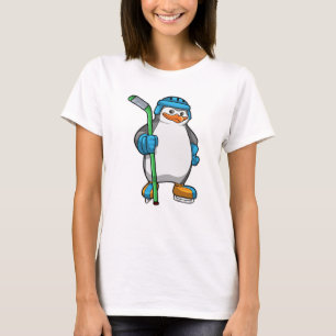 Pinguin beim Eishockey mit Eishockeyschläger T-Shirt