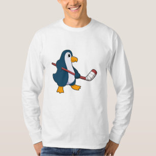Pinguin beim Eishockey mit Eishockeyschläger T-Shirt
