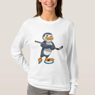Pinguin beim Eishockey mit Eishockeyschläger T-Shirt