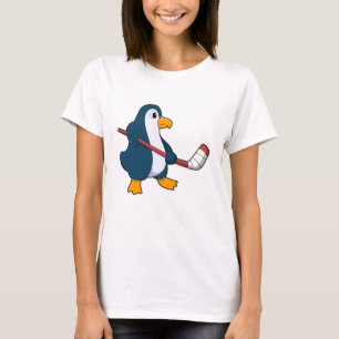Pinguin beim Eishockey mit Eishockeyschläger T-Shirt