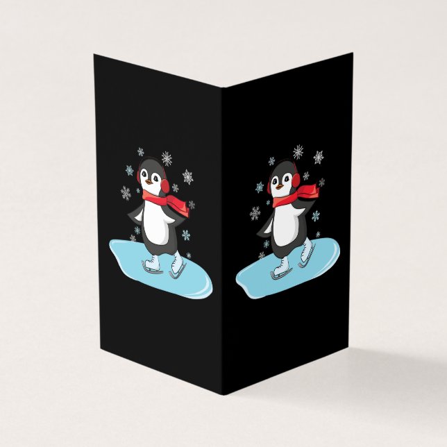 Pinguin beim Eislaufen (Vorderseite)