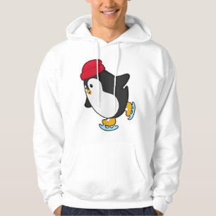 Pinguin beim Eislaufen mit Hut Hoodie