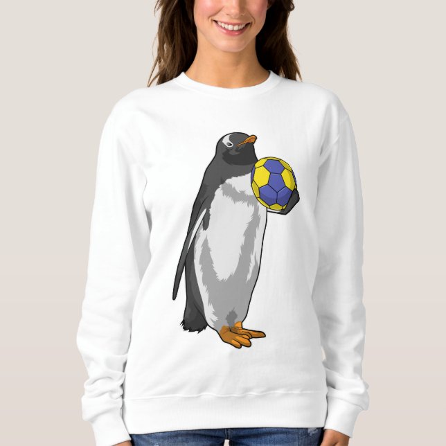 Pinguin beim Handball Sports Sweatshirt (Vorderseite)