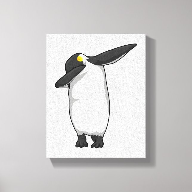 Pinguin beim Hip Hop Dance Dab Leinwanddruck (Vorderseite)
