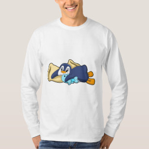 Pinguin beim Schlafen mit Kissen T-Shirt