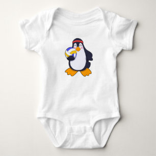 Pinguin beim Volleyball-Sport Baby Strampler