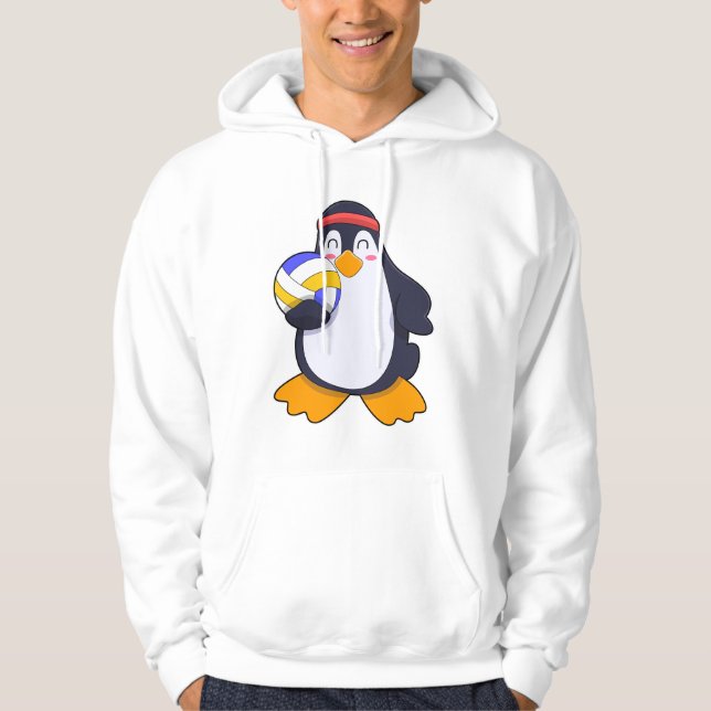 Pinguin beim Volleyball-Sport Hoodie (Vorderseite)