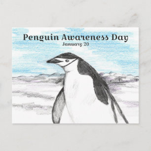 Pinguin-Bewusstseinstag 20. Januar Winter Postkarte