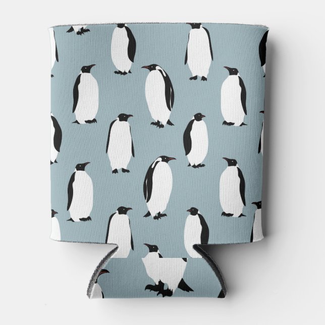 Pinguin Bird Animal Niedlich Pattern Dosenkühler (Vorderseite)
