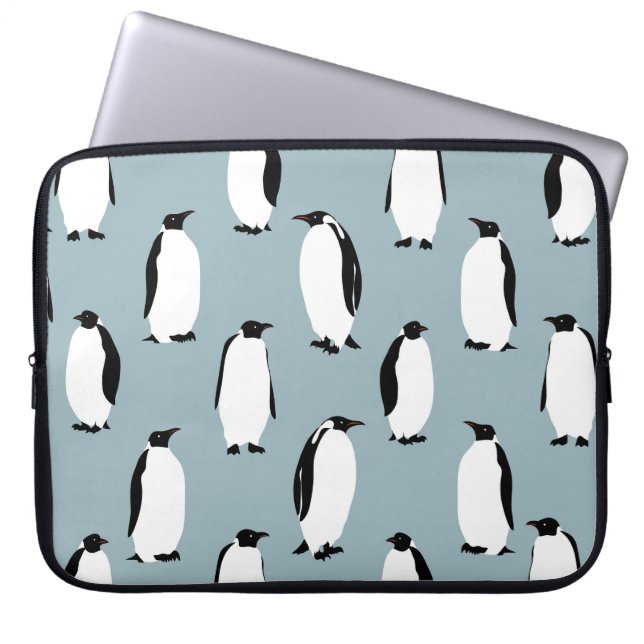 Pinguin Bird Animal Niedlich Pattern Laptopschutzhülle (Vorderseite)