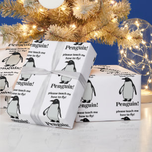 Pinguin Bitte Lehre Mich Fliegen Lustiger Pinguin Geschenkpapier