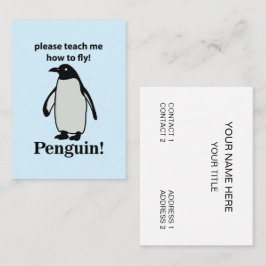 Pinguin bitte lehre mich, wie man den sonnigen Pin Visitenkarte