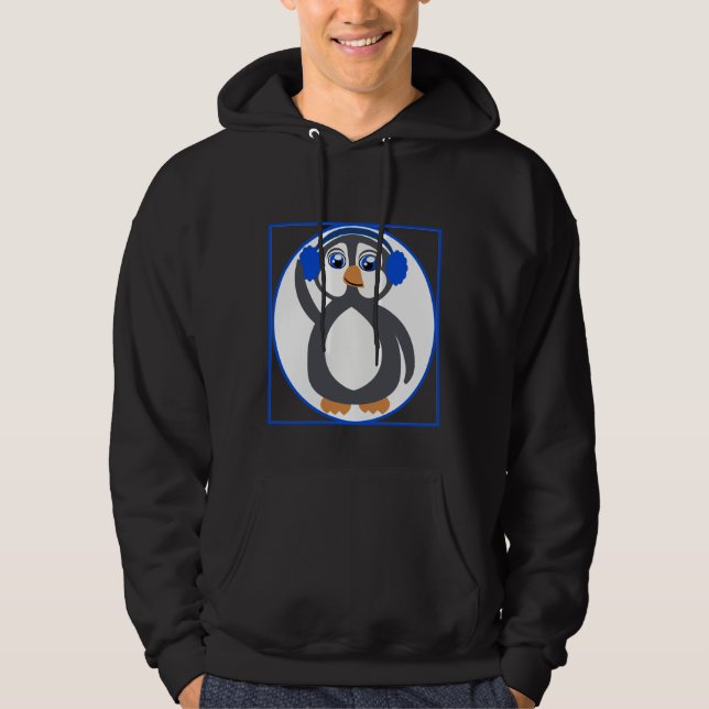 Pinguin Blue Earmuffs Shirt (Vorderseite)