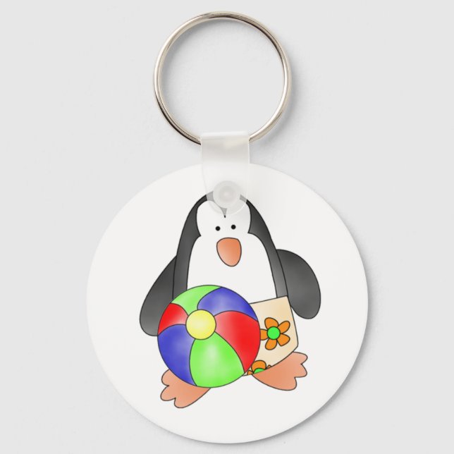 Pinguin Boys Swim Schlüsselanhänger (Vorderseite)