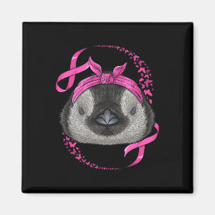 Pinguin Breast Cancer Awareness Pink Byndana Cance Magnet