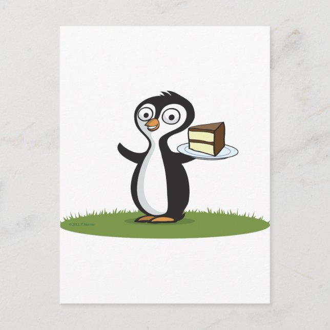 Pinguin Cake Postkarte (Vorderseite)