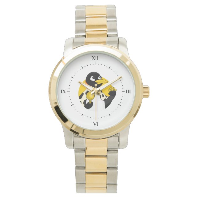 Pinguin-Cartoon Armbanduhr (Vorderseite)