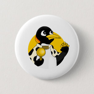 Pinguin-Cartoon Button