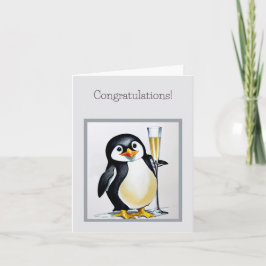Pinguin Cheers Funny and Niedlich Herzlichen Glück Karte