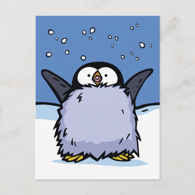 Pinguin Chick Happy Post Card Postkarte (Vorderseite)