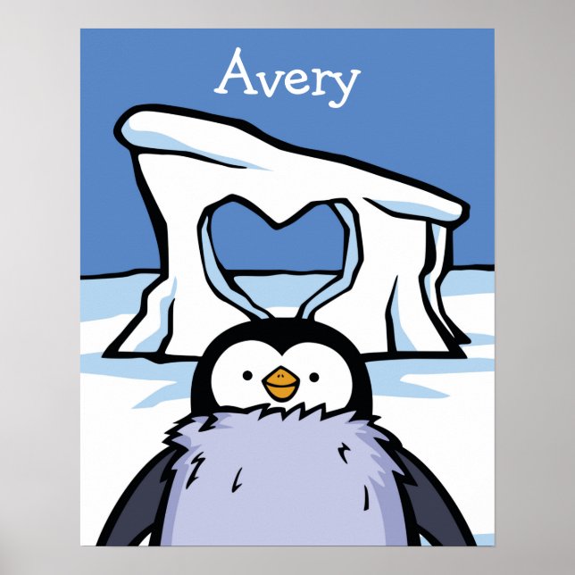 Pinguin Chick Heart Poster (Vorne)