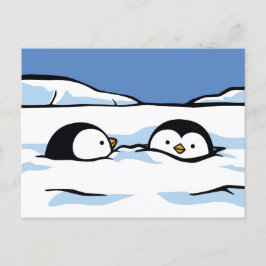 Pinguin Chick Snow Deep Post Card Postkarte